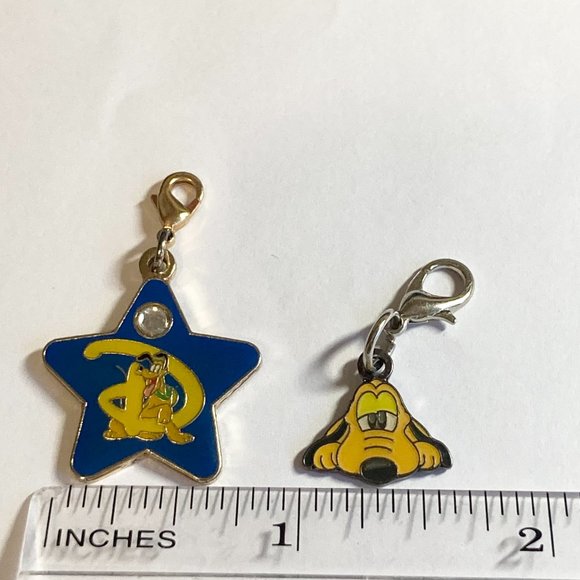 Vintage Disney Pluto Dog Charms Zipper Pull Purse Clip On for Bracelet Disneyana - Picture 10 of 10